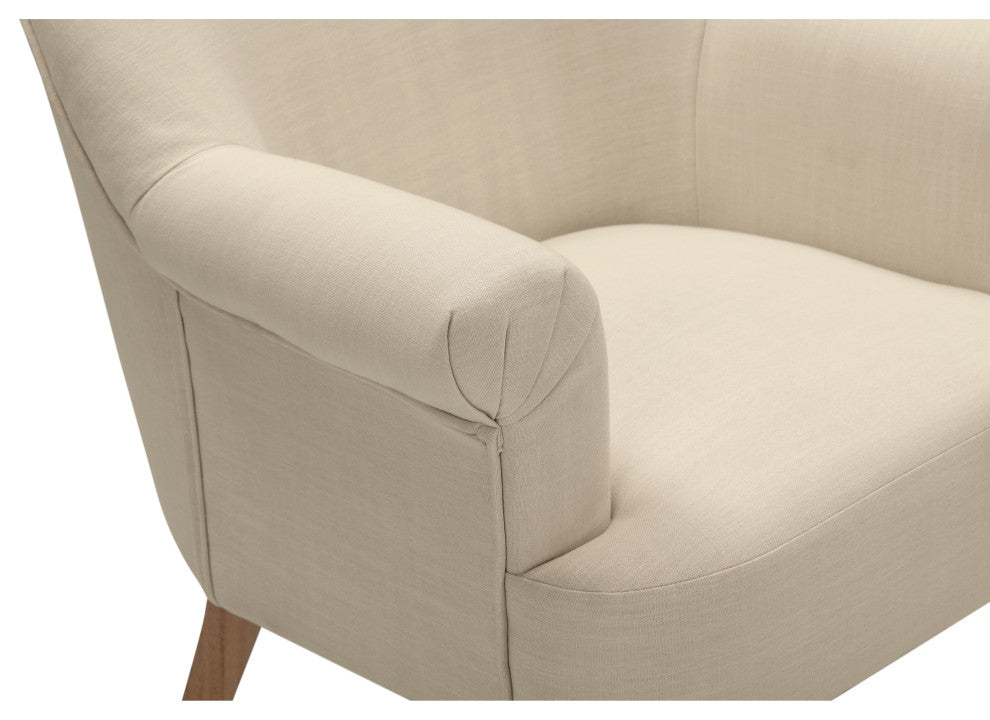 Rustic Manor Ronaldo Accent Chair Upholstered, Linen, Light Beige