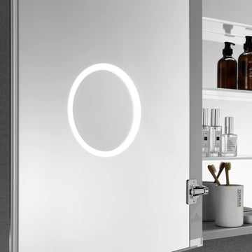 LED Medicine Cabinet With Defog, Dimmer, Makeup Mirror, Outlets, 36x32