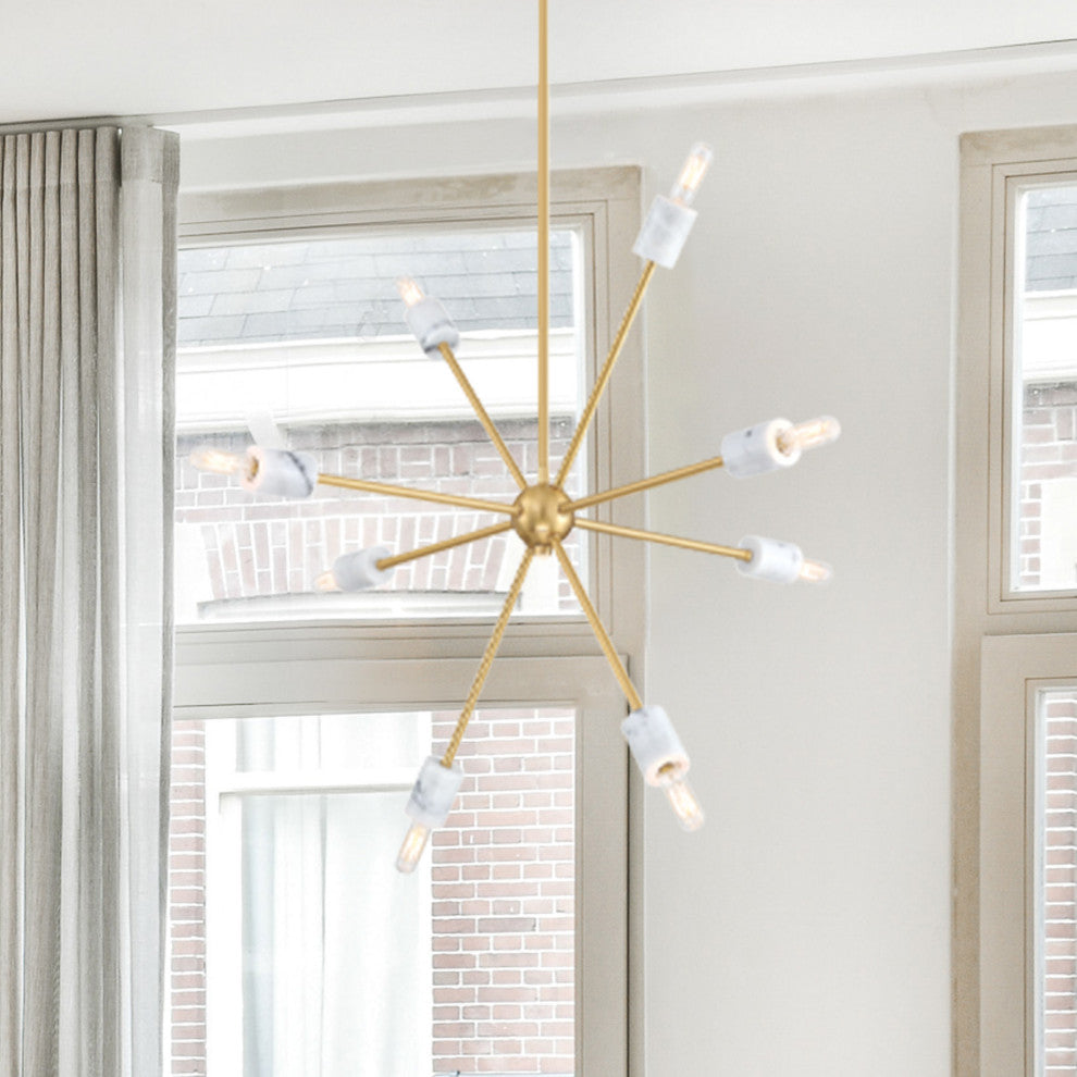 Designers Fountain D304C-8CH Star Dust 8 Light 28"W Sputnik - Brushed Gold