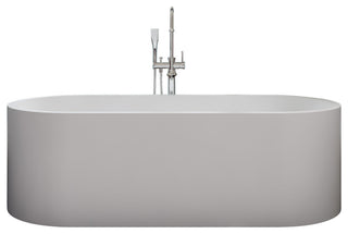 ADM Oval Freestanding Bathtub, Glossy White, 70.9"