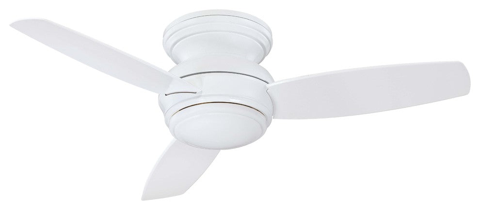 Minka Aire Traditional Concept LED Flush Mount Indoor/Outdoor Ceiling Fan, White, 44"