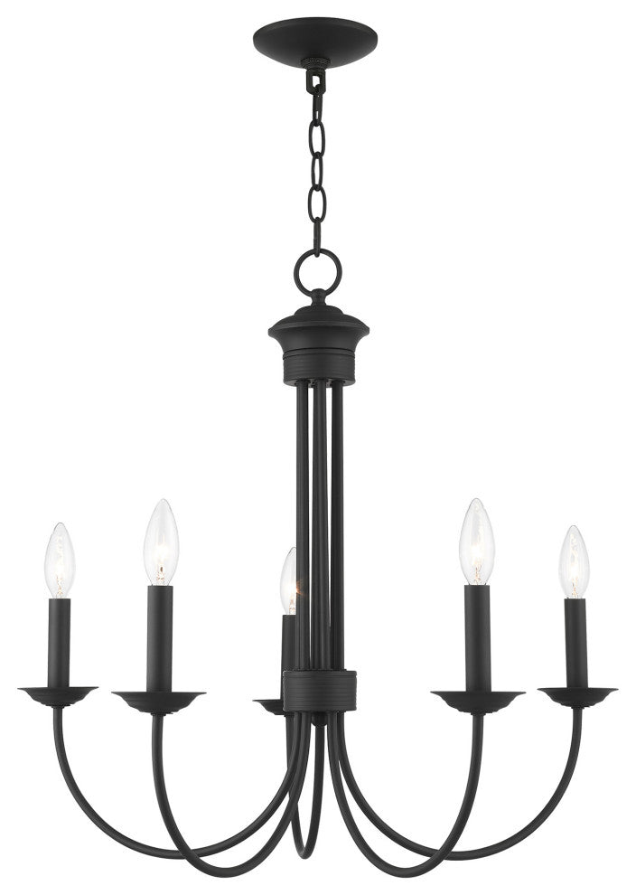 Livex Lighting Estate 5 Light Black Chandelier