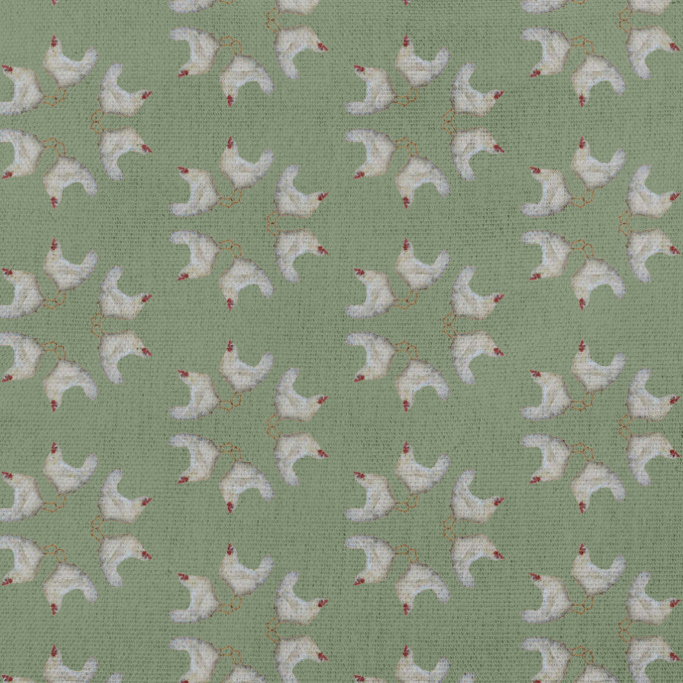 Chickens-go-round Easter Decorative Throw Pillow, Laurel Tree Green, 18x18"