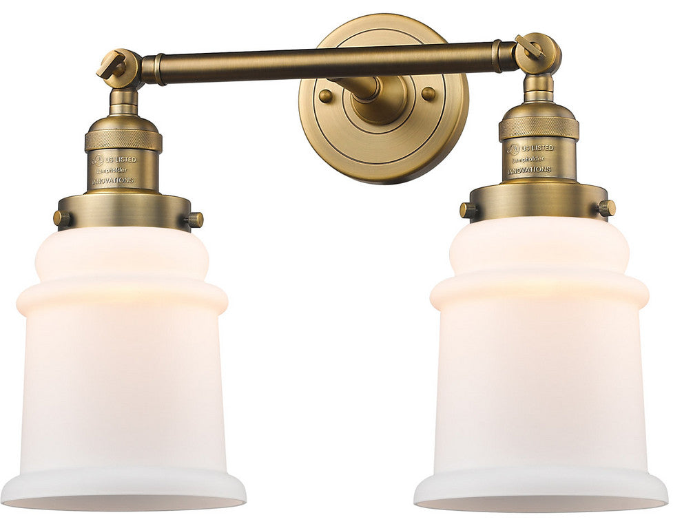 Franklin Restoration Canton 2 Light Bathroom Vanity Light, Brushed Brass, Matte