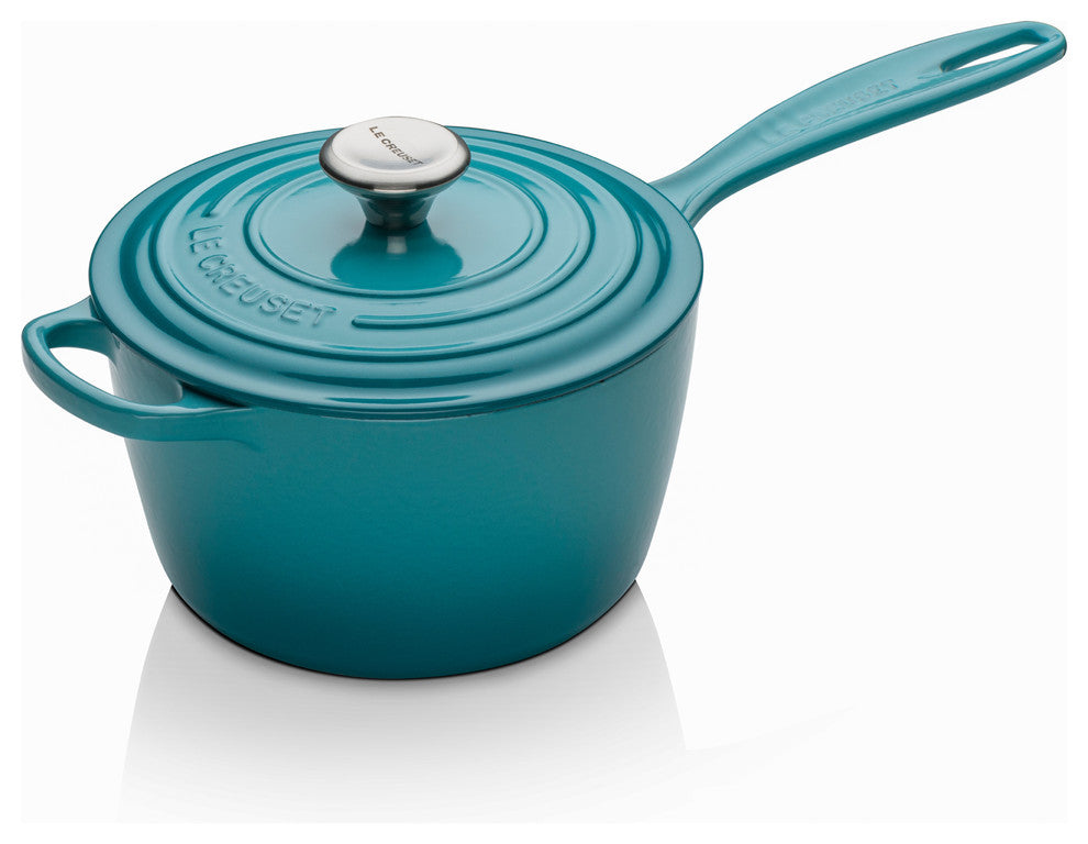 Le Creuset Signature Cast Iron Saucepan, 18 cm, Teal