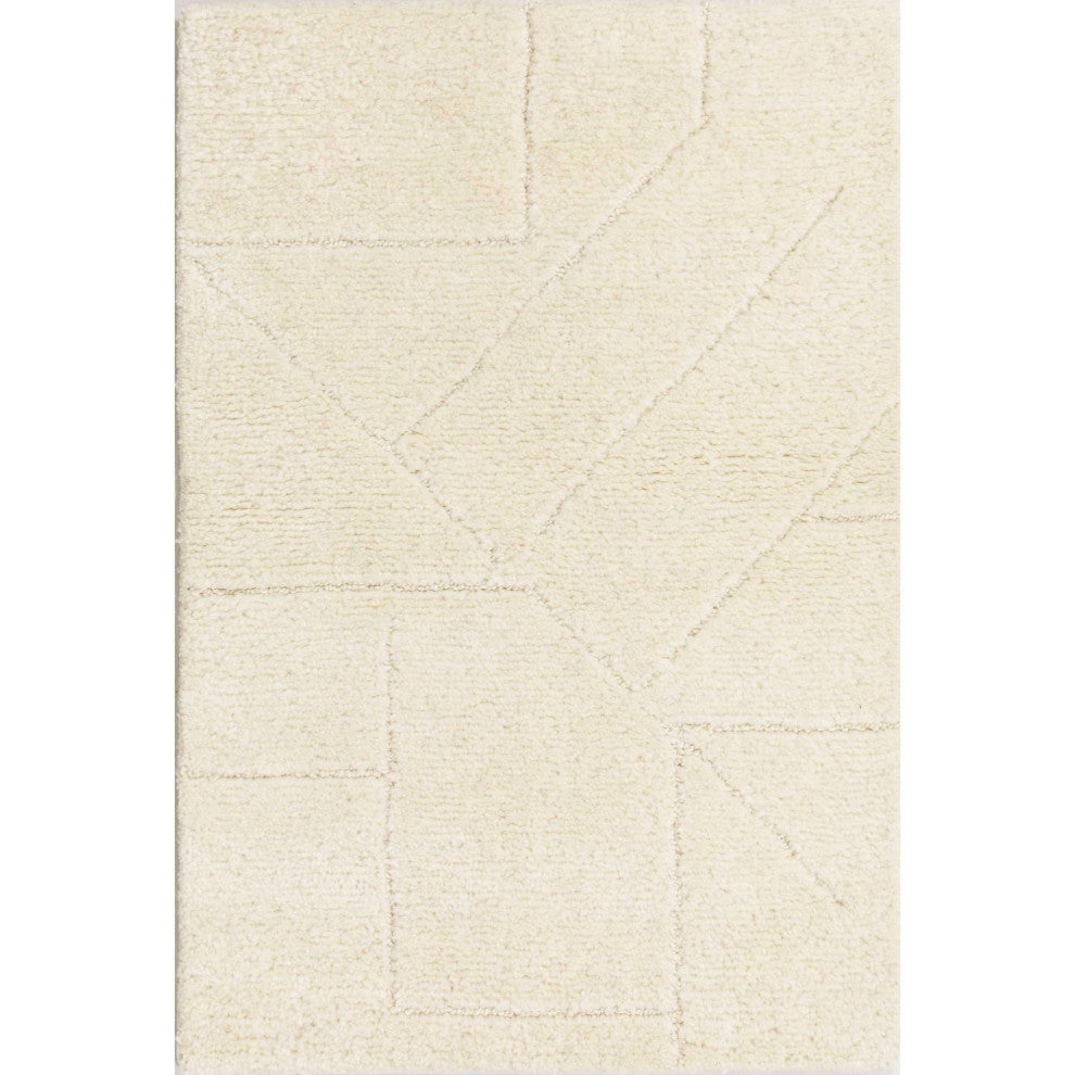 Quartz Relief Area Rug, Ivory, 9'x12'