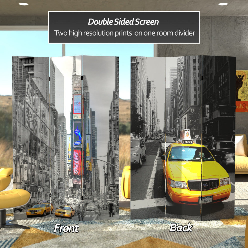 6' Tall Double Sided New York Taxi Room Divider