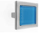 Sea Blue Crystal Glass Brushed Nickel Square Manor Knob