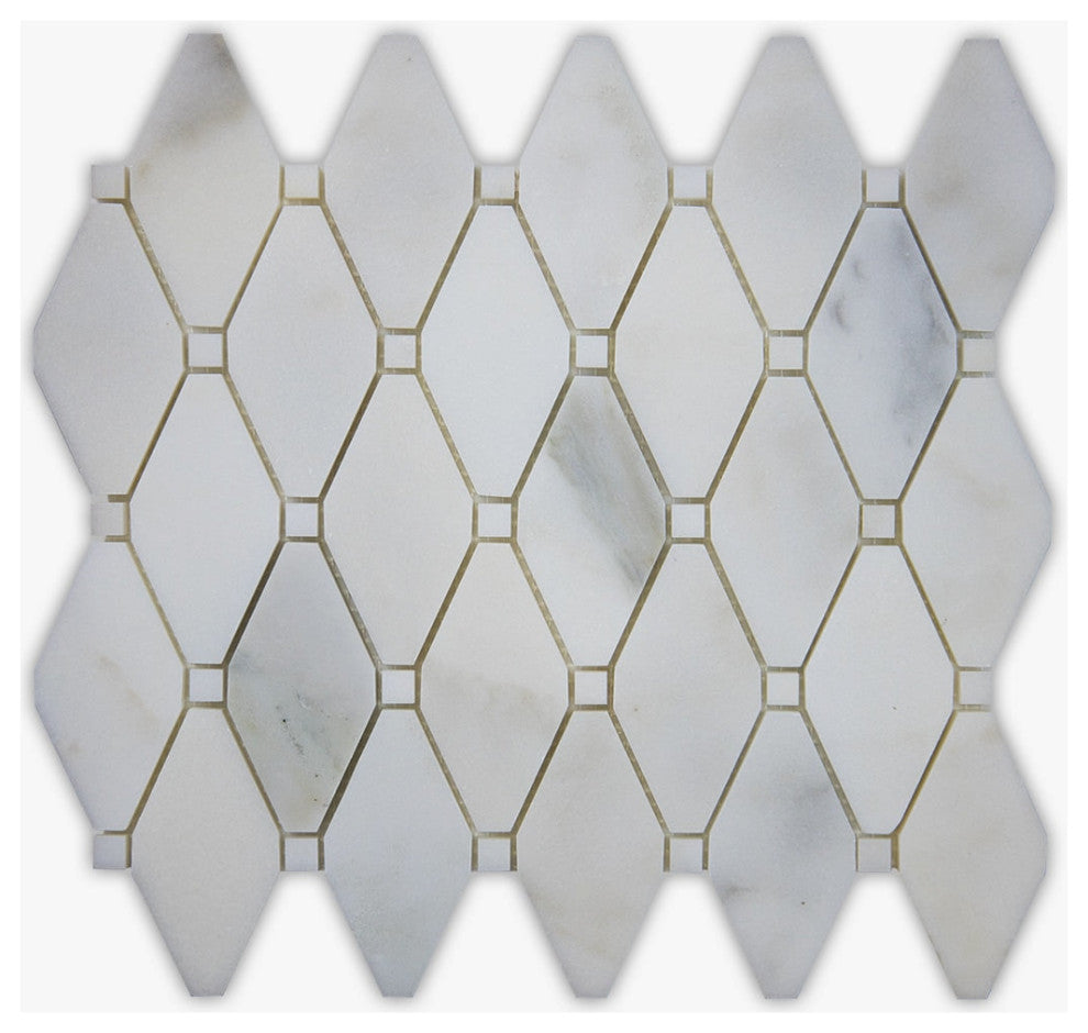 Calacatta Honed Long Octagon Marble Mosaic