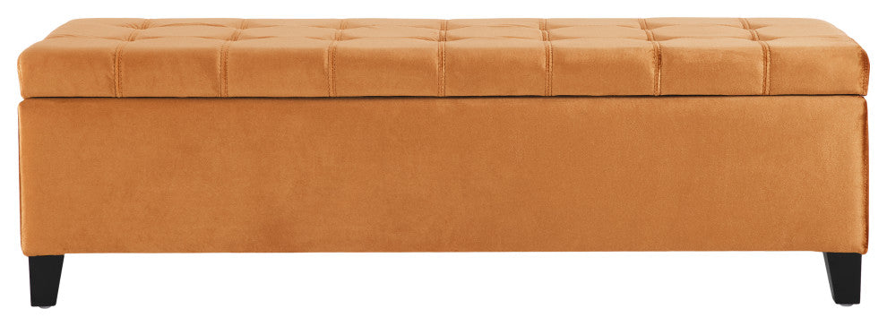 GDF Studio Santa Rosa Tufted Storage Ottoman Bench, Apricot
