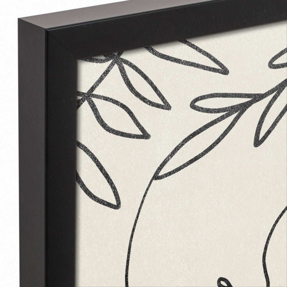 Botanical Faces 16"x20" Black Framed Canvas