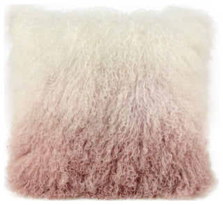 Tibetan Sheep Pillow White to Blush - Blush