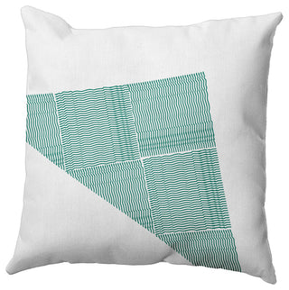 Triangles & Squares Polyester Indoor Pillow, Kelly Green, 18"x18"