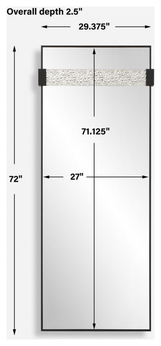 Uttermost 09980 Stratton 29-3/8" W x 72" H Rectangular Framed - Black