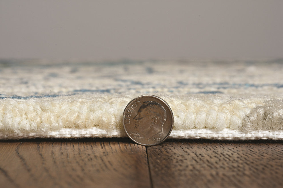 Harbor Ivory/Teal Palms Indoor/Outdoor Accent Rug, 7'6" X 9'6"