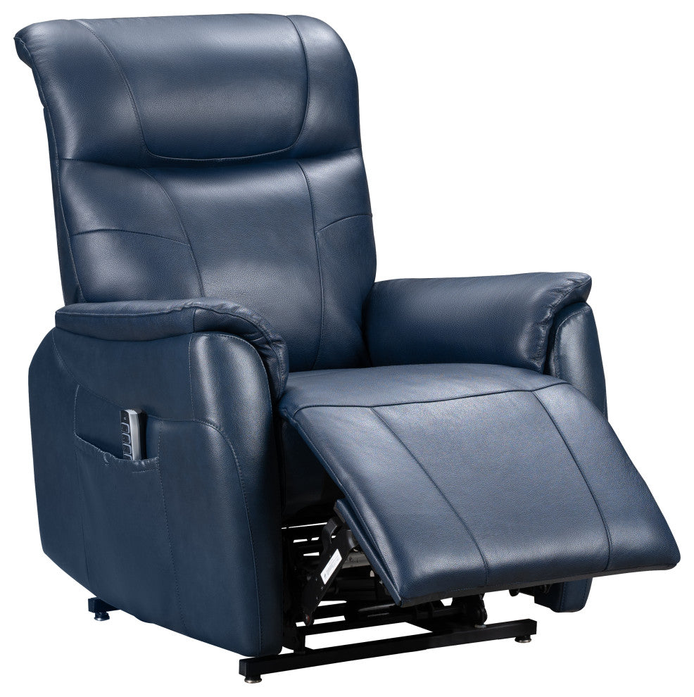 Leighton Lift Chair Recliner, Head Rest/Lumbar/Lay Flat Mechanism, Navy Blue