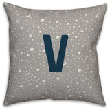 Monogram V Space Doodle 16x16 Spun Poly Pillow