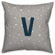 Monogram V Space Doodle 16x16 Spun Poly Pillow