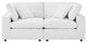 Loveseat Sofa, Velvet, White, Modern, Living Lounge Room Hotel Lobby Hospitality