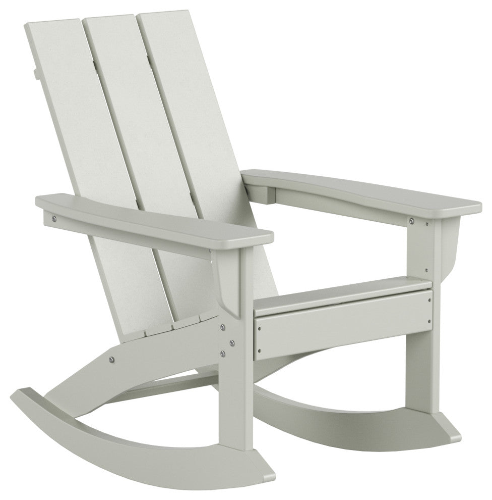 WestinTrends 4PC Modern Adirondack Outdoor Rocking Chair Set, Porch Rockers, Sand