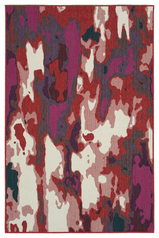 Pianta Red 3'11" x 5'7" Rectangle Area Rug