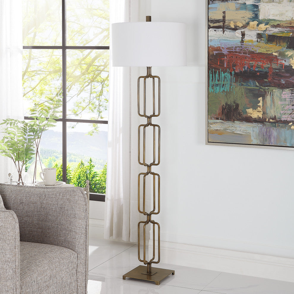 Uttermost Link Brushed Gold floor lamp