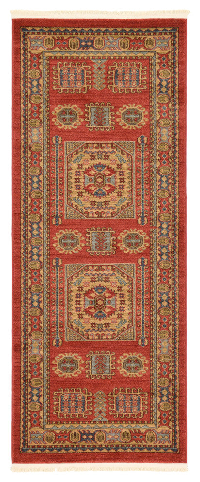 Unique Loom Red Bardiya Sahand 2' 7 x 6' 7 Runner Rug