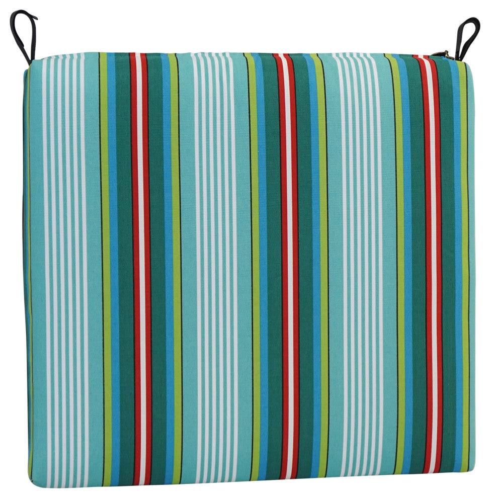 20"X19" Patterned Outdoor Chair Cushions, Set of 2, Walden Caribean