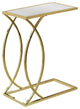 HomeRoots 18.25" x 10.25" x 24" Gold Metal Glass Accent Table