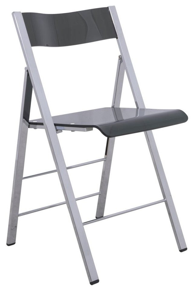 Menno Acrylic Folding Chairs Modern Stackable Foldable Dining Chair, Black