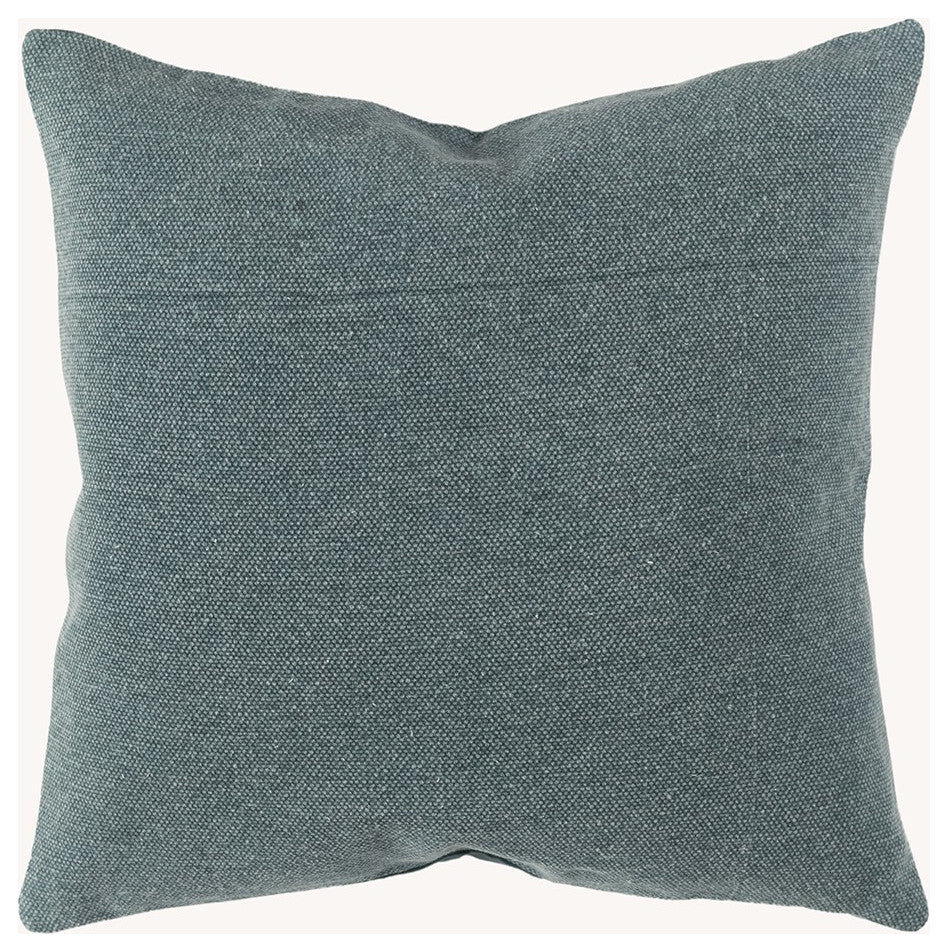 Teal Solid Reversible Cotton Velvet Throw Pillow