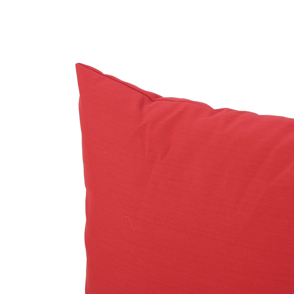 GDF Studio Kaffe Indoor Water Resistant Square Throw Pillow, Red, Set of 2