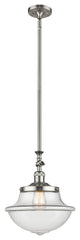 Large Oxford 1-Light Mini Pendant, Brushed Satin Nickel, Clear