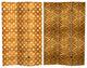 6' Tall Double Sided Japanese Wood Pattern Canvas Room Divider