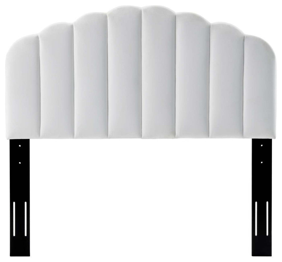 Headboard, King Size, Velvet, White, Modern Contemporary, Bedroom Master Suite