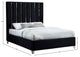 Enzo Velvet Bed, Black, Queen