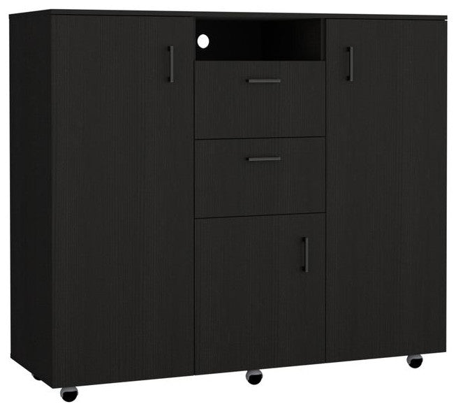 DEPOT E-SHOP Milano Double Door Cabinet Dresser,2 Drawers,4 Interior Shelves,Rod