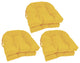 16" Spun Polyester Solid Outdoor U-Shaped Tufted Chair Cushions, Set of 6, Lemon