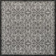 Madrid Vintage Filigree Textured Weave Indoor/Outdoor, Gray/Black, 5' Square