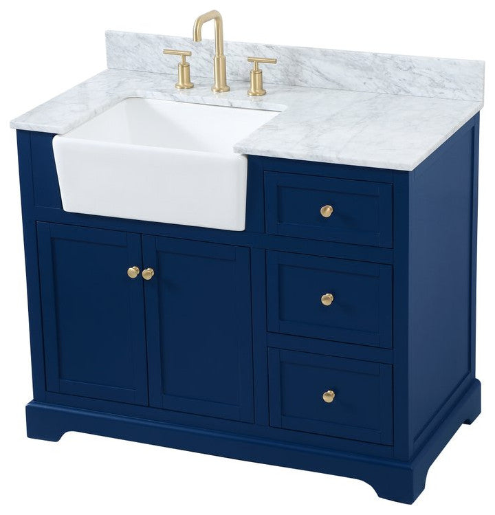 Home Living 22" Farmhouse Blue-Light Bathroom Vanity