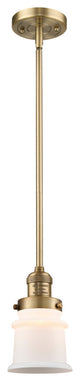Small Canton 1-Light Mini Pendant, Brushed Brass, Matte White