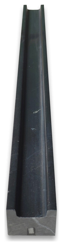 Nero Marquina Black Marble Groove Liner Pencil Trim Molding Polished, 1 piece
