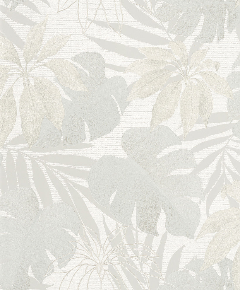 Nona Cream Tropical Leaves Wallpaper Bolt