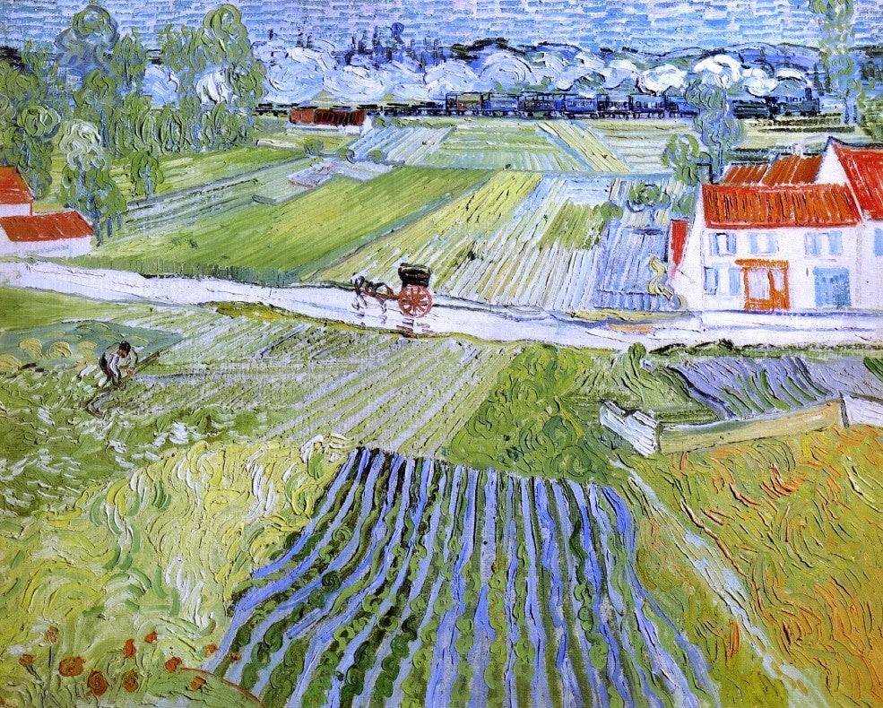 Vincent Van Gogh Landscape With Carriage and Train Wall Decal