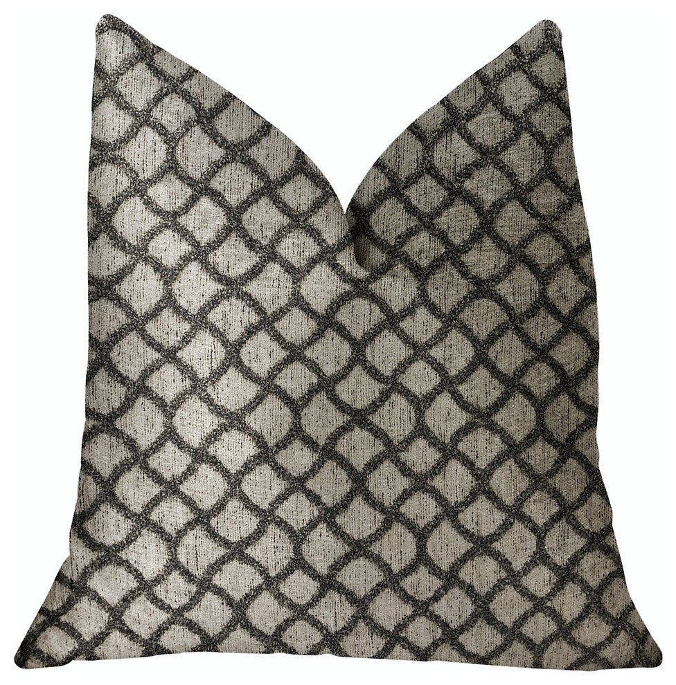 Galactic Ringlet Brown and Beige Luxury Throw Pillow, 18"x18"