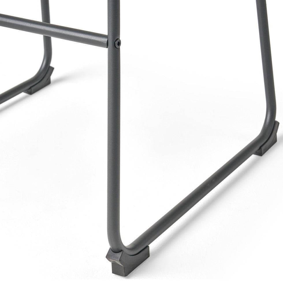 GDF Studio Central Vintage Brown Faux Leather Bar Stool, Set of 2, Brown, Pu