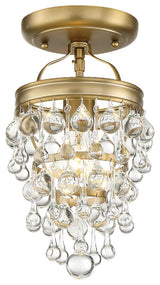 Crystorama Lighting Group 131_CEILING Calypso 7"W Semi-Flush - Vibrant Gold