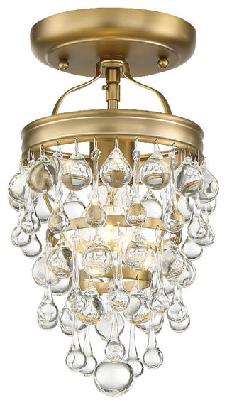 Crystorama Lighting Group 131_CEILING Calypso 7"W Semi-Flush - Vibrant Gold
