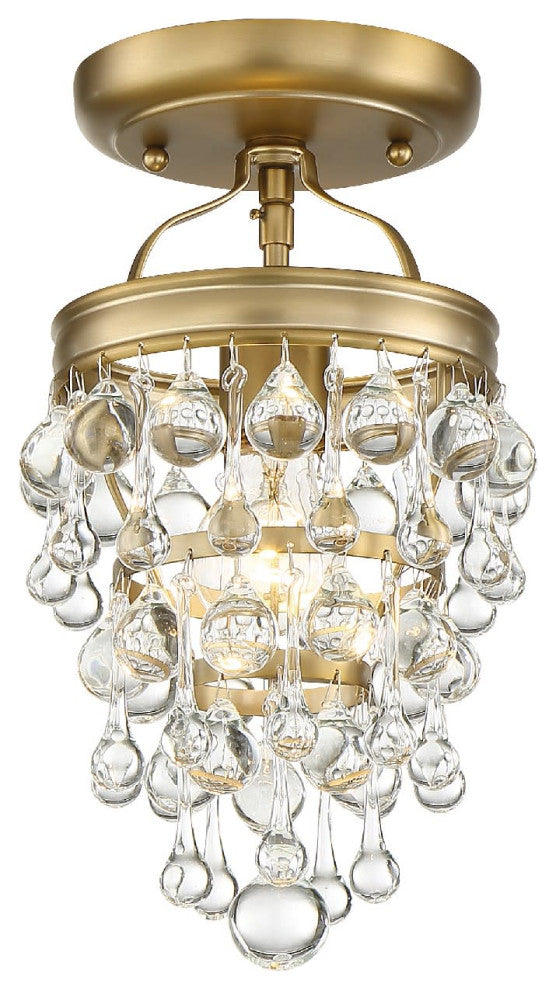Crystorama Lighting Group 131_CEILING Calypso 7"W Semi-Flush - Vibrant Gold