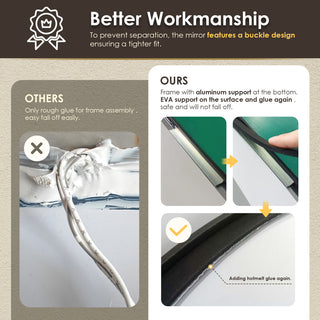 Trielle Rectangular Framed Bathroom Wall Mirror, Brushed Gold, 24"